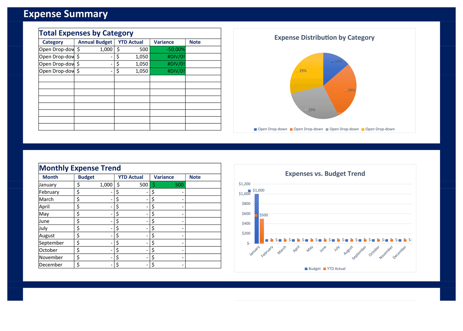 Expense Tracker template preview 2