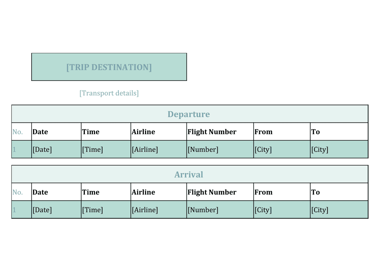 Trip Organizer template preview 1