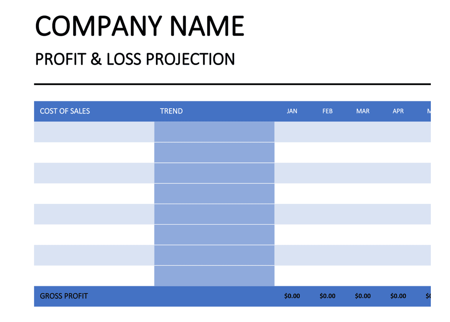 Profit and Loss Income template preview 3