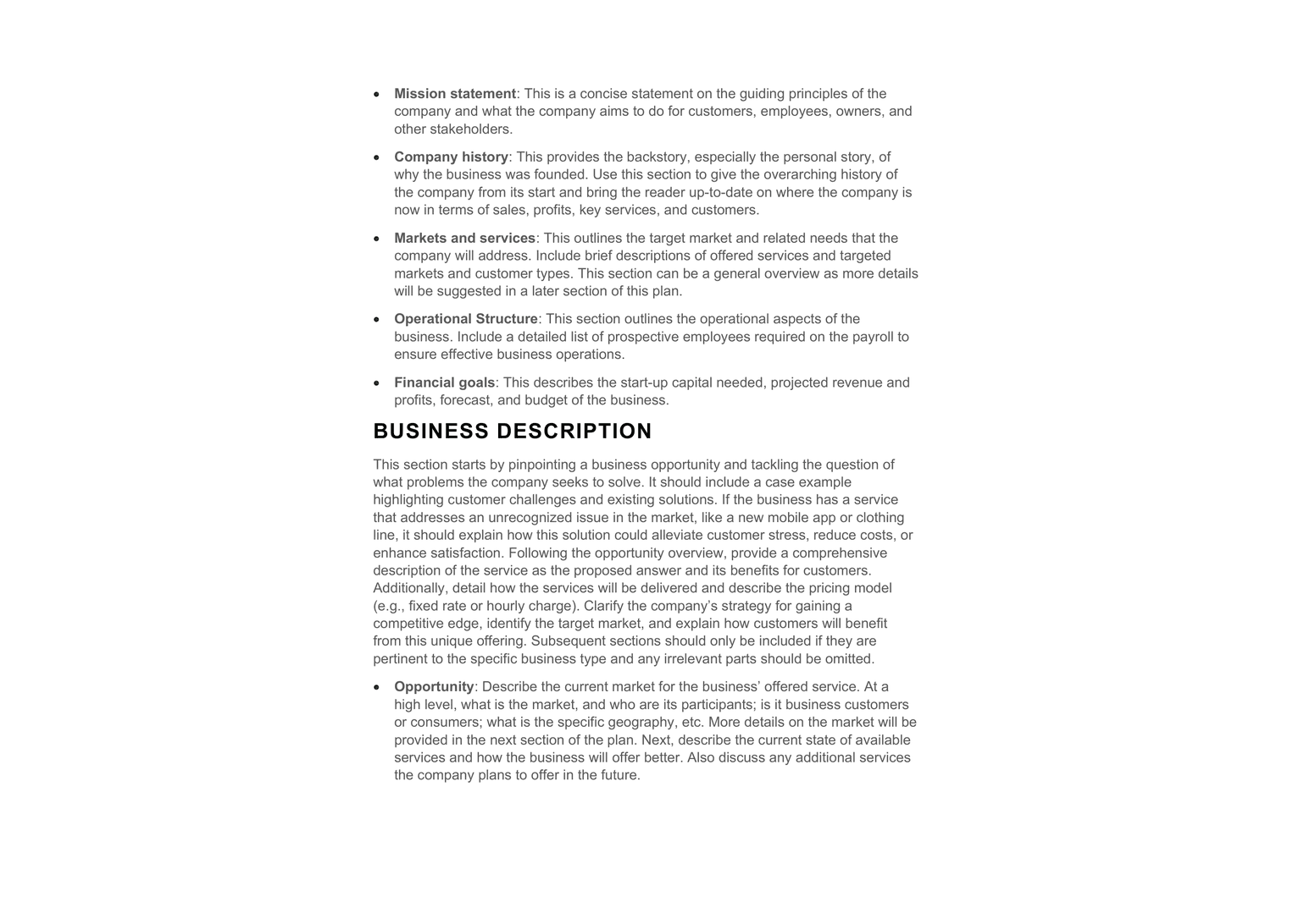 Small Business Plan template preview 5