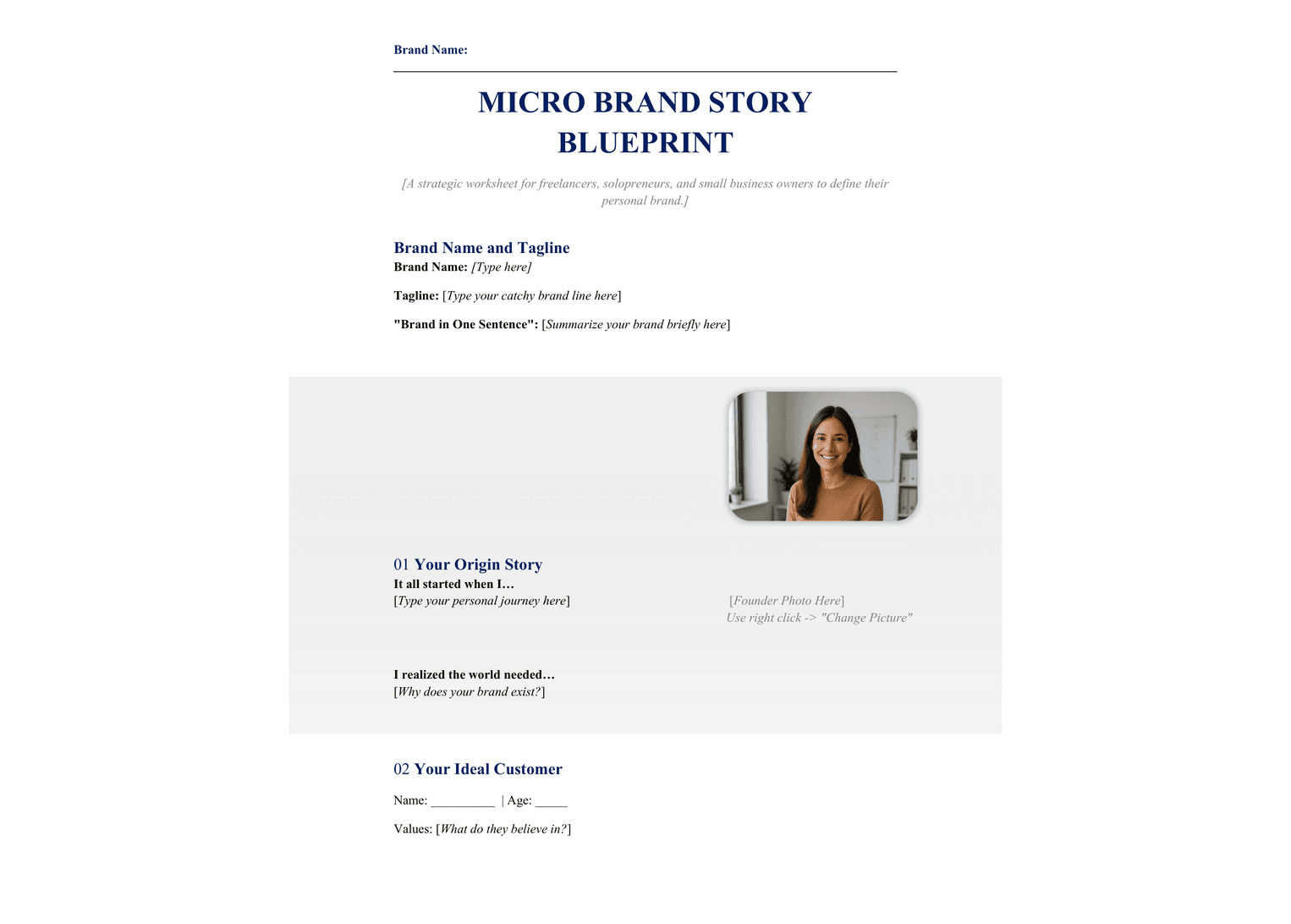 Brand Story Blueprint template preview 1
