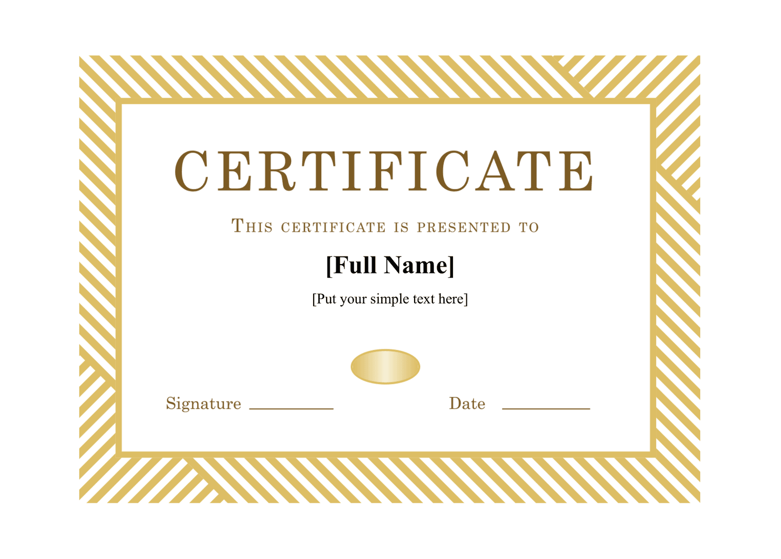Award Certificate template preview
