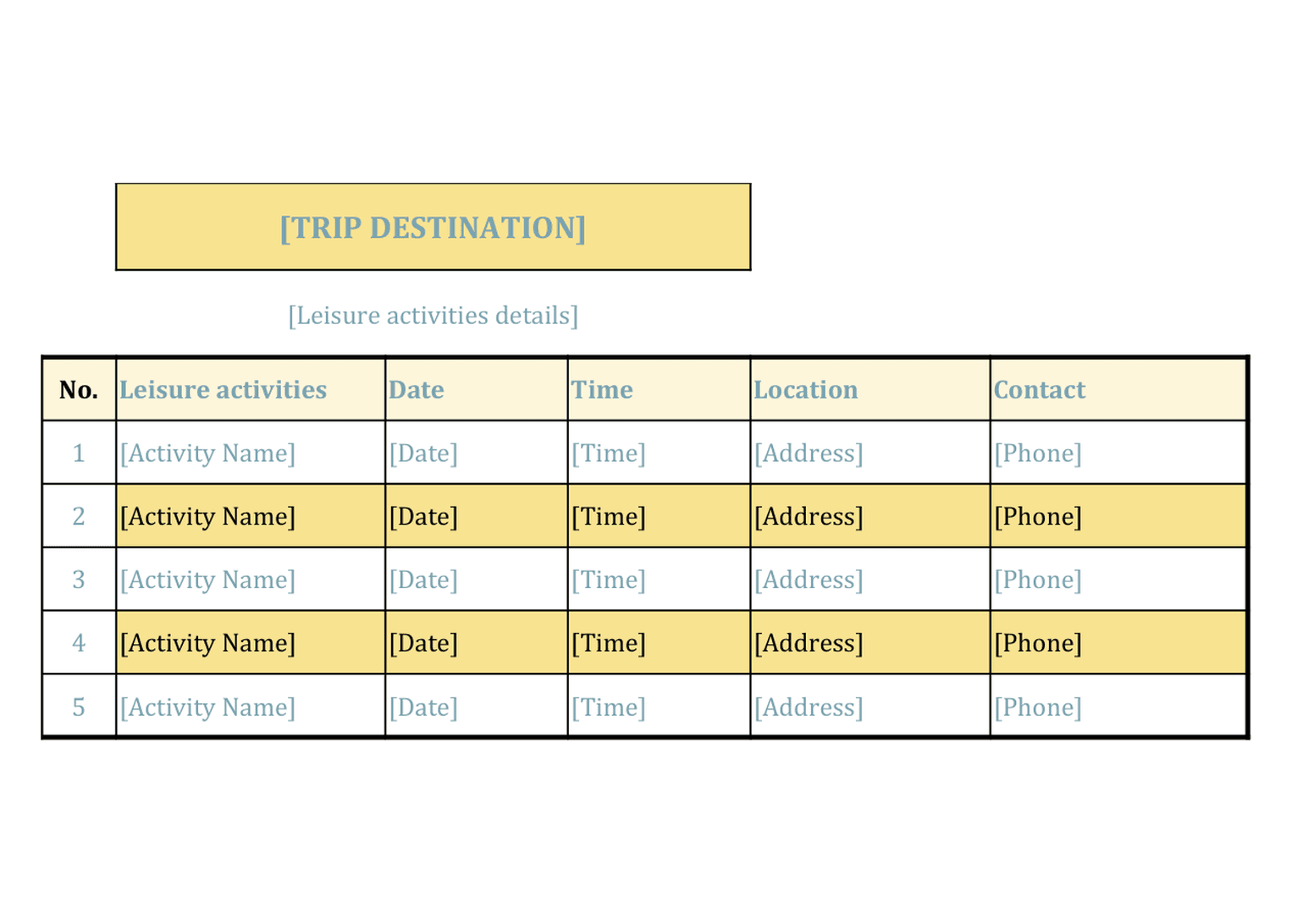 Trip Organizer template preview 4