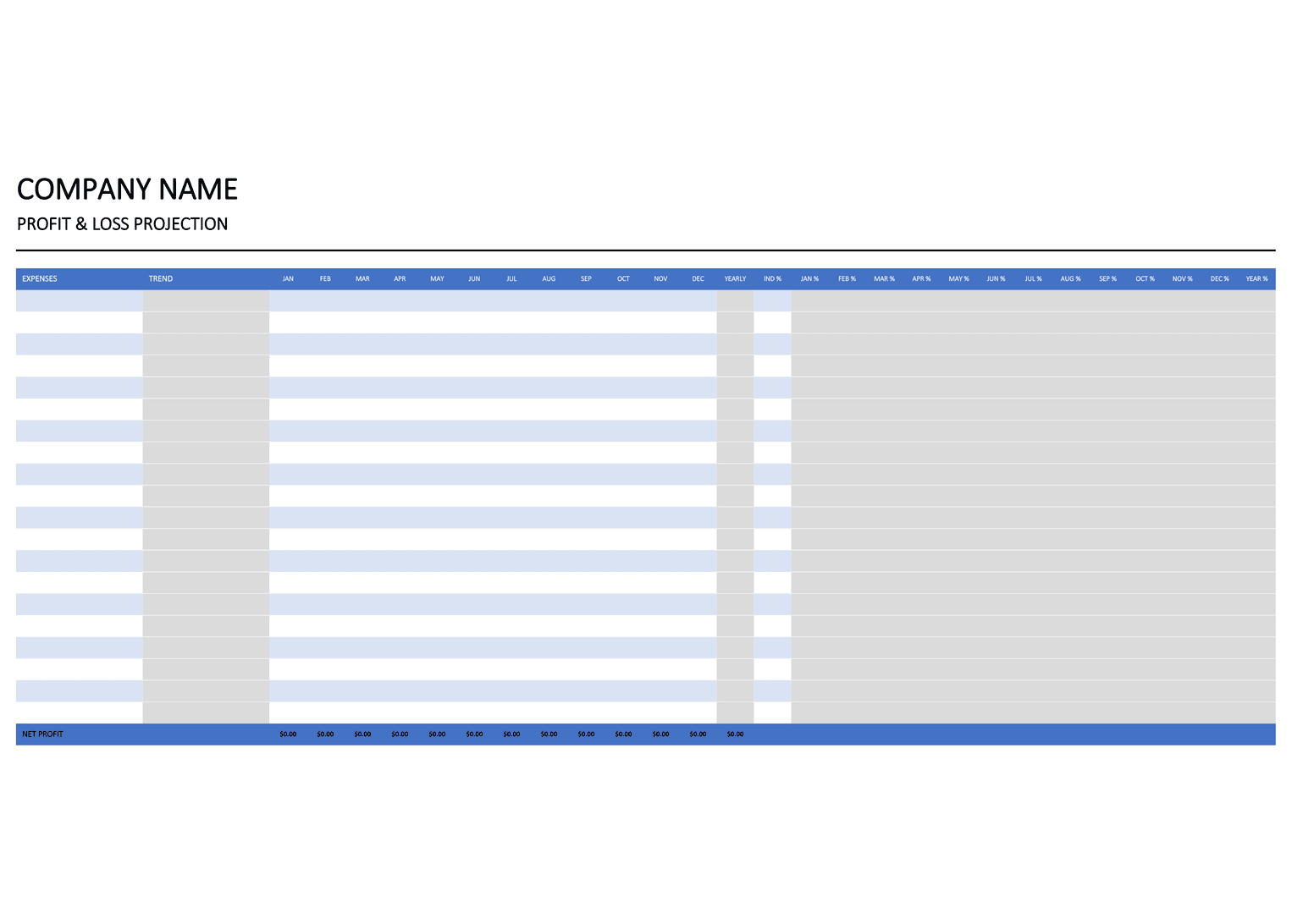 Profit and Loss Income template preview 5