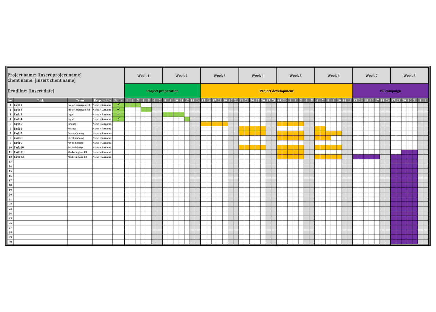 Project Timeline template preview