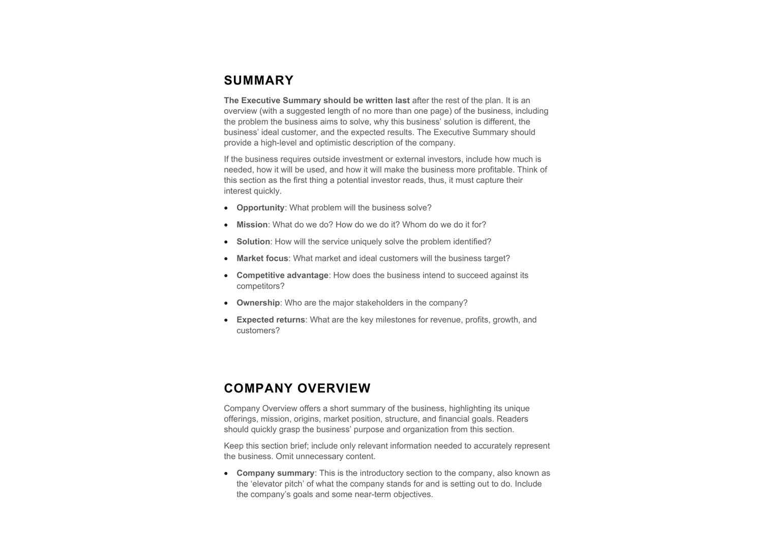 Small Business Plan template preview 4