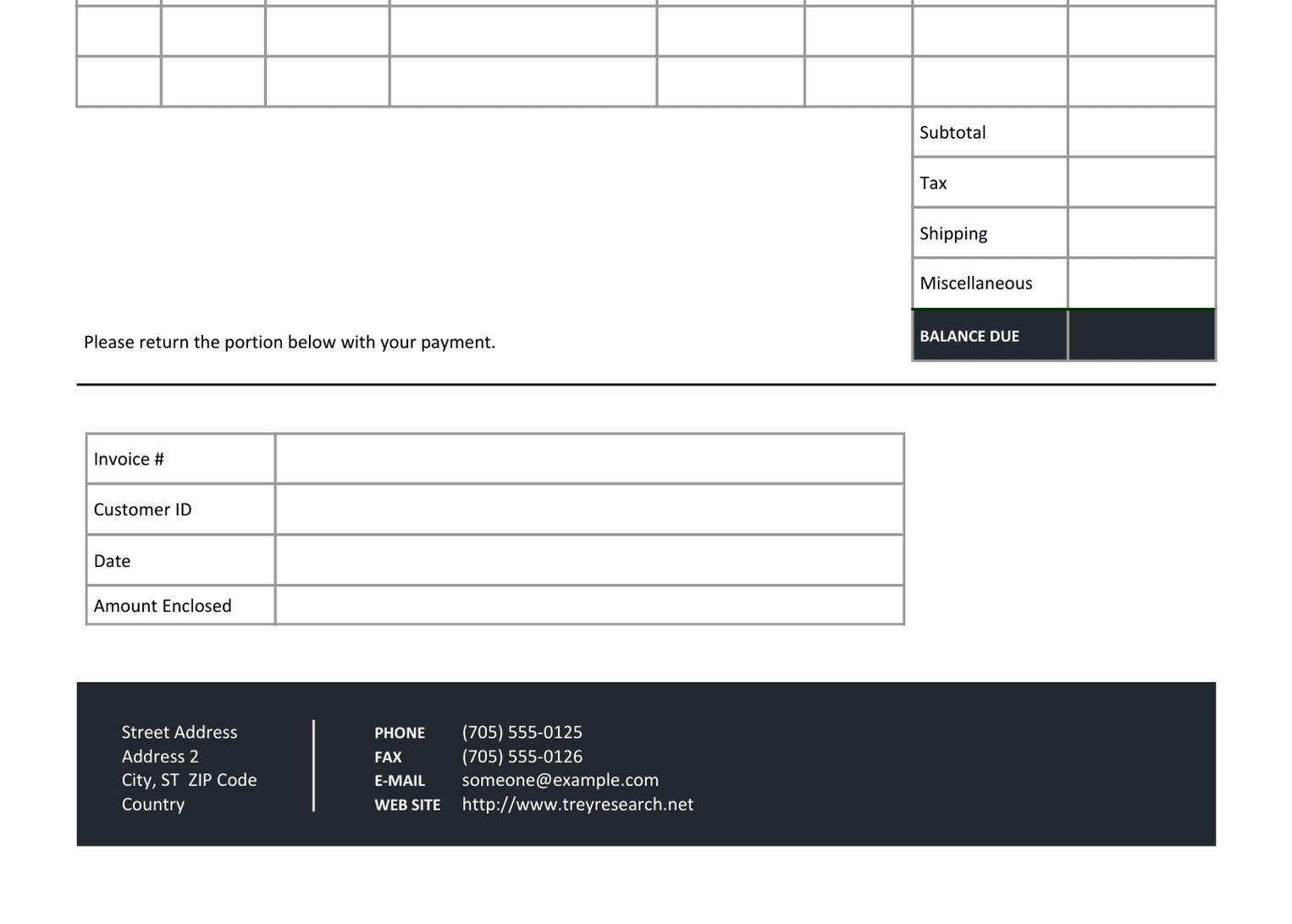 Invoice (Word) template preview 2