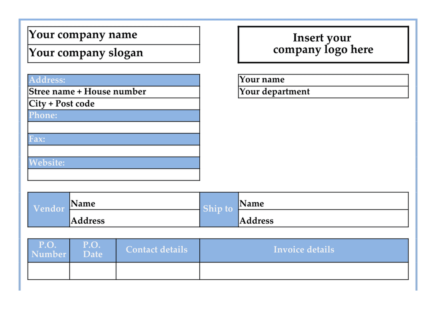 Simple Purchase Order template preview 1