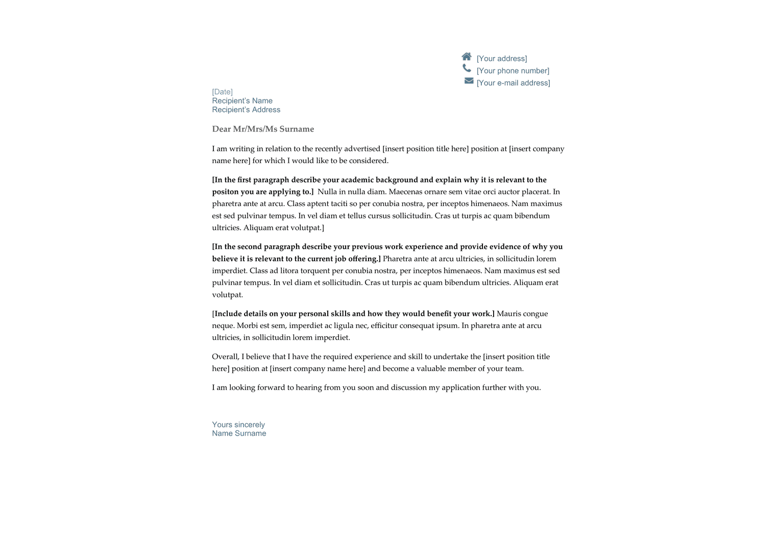 CV and Cover Letter template preview 2