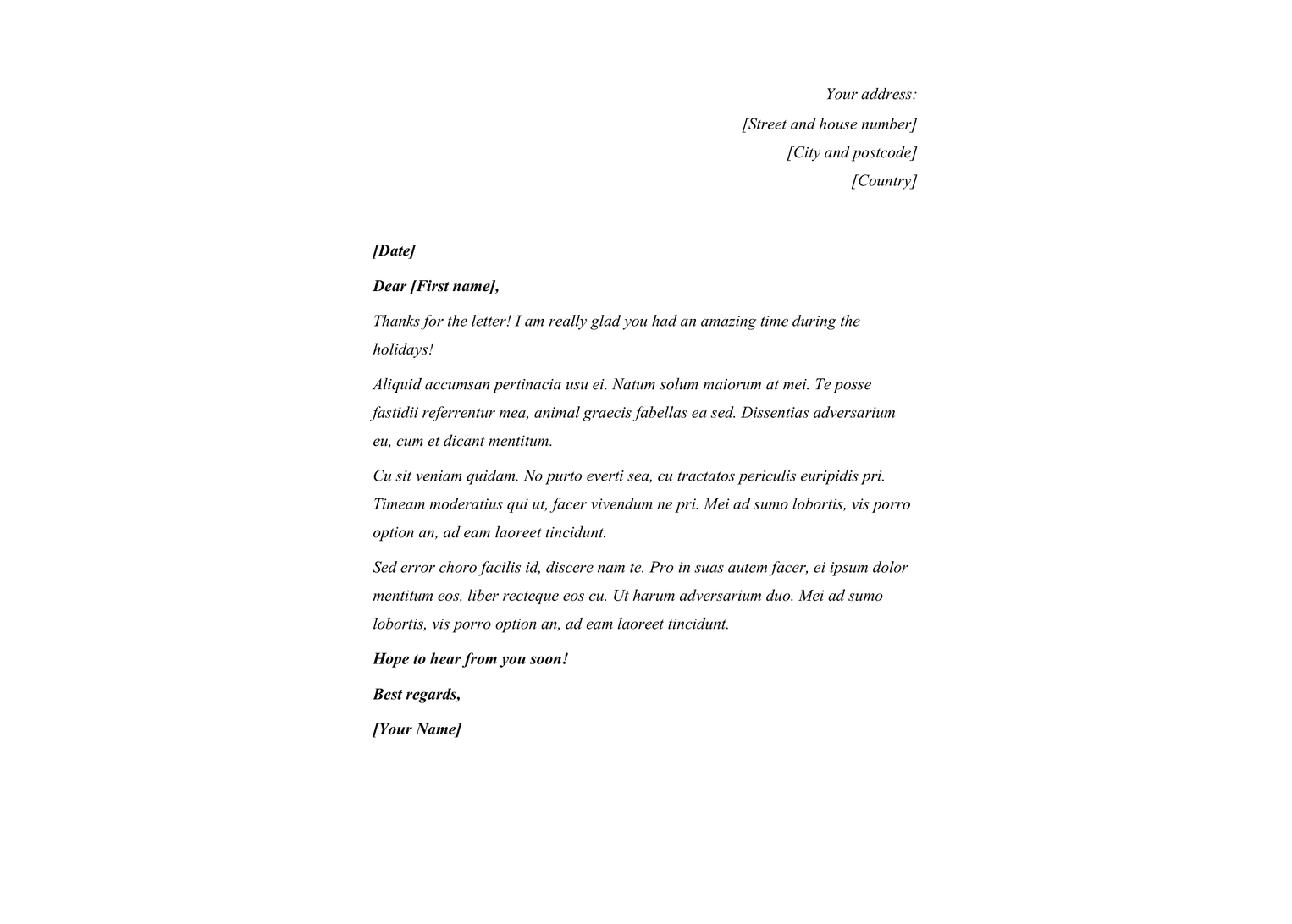 Informal Letter template preview