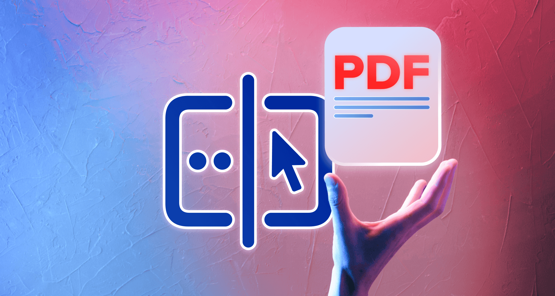 Digital illustration of a PDF file with a crop icon, representing editing and cropping PDF pages.